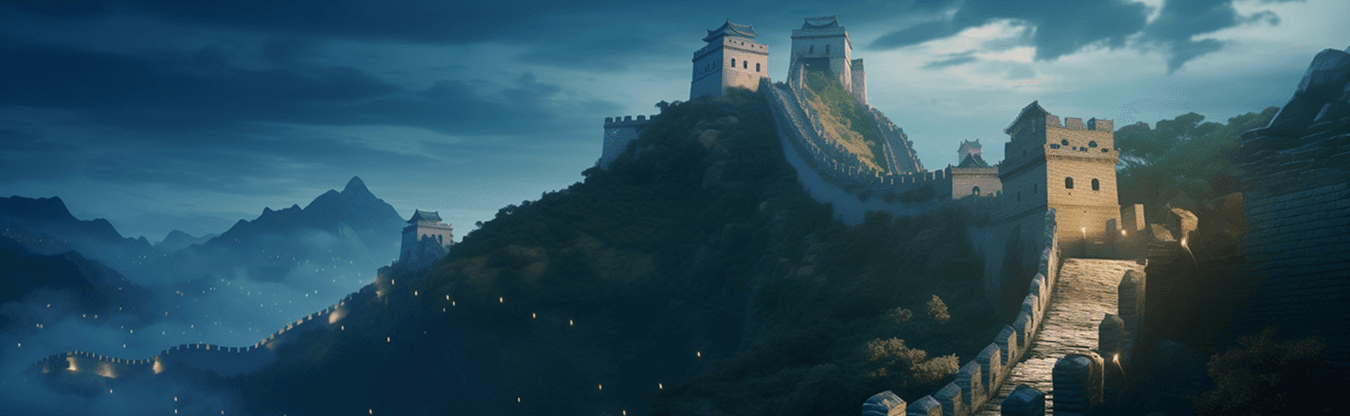 Great Wall of China at dusk representing property oversight at scale