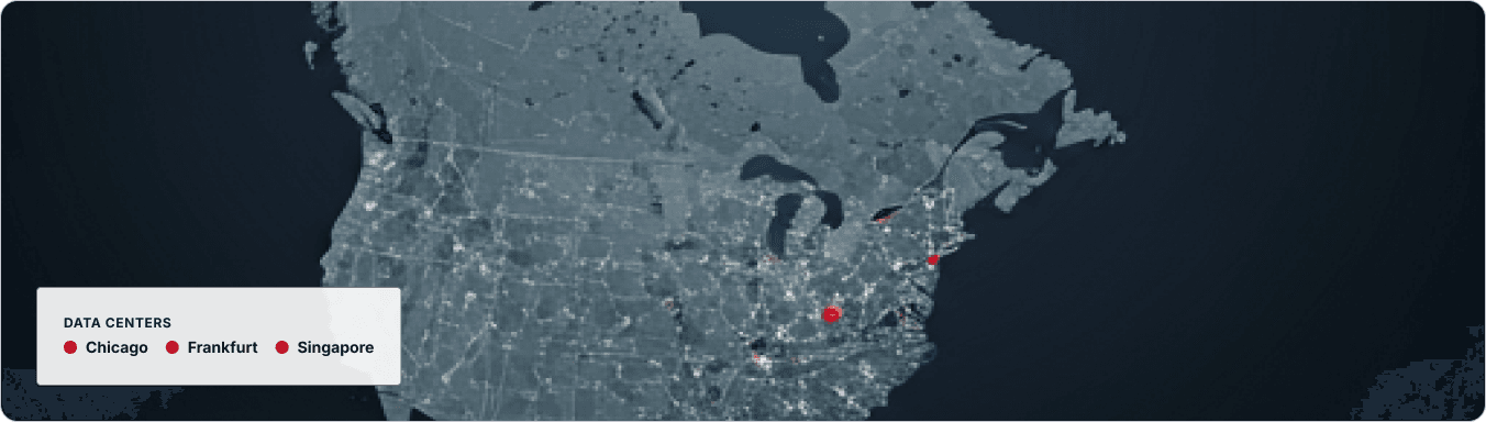North America data center coverage map
